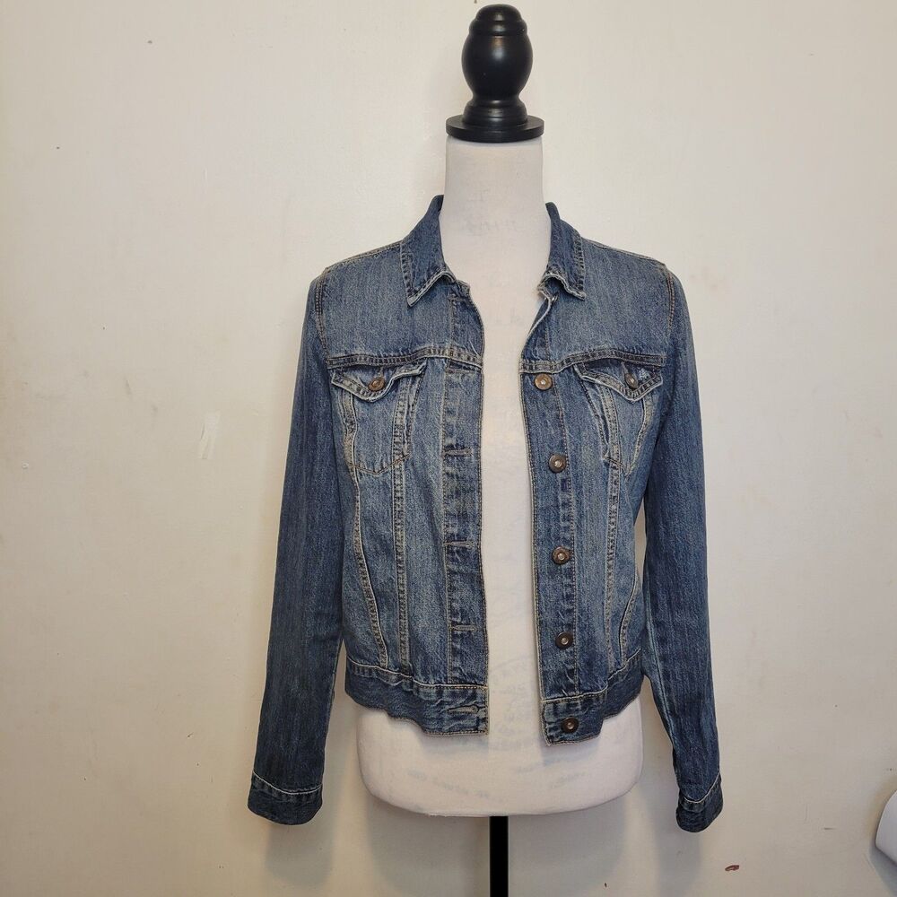 Forever 21 Los Angeles Denim Jacket Women’s Small Blue Jean Button Front Classic